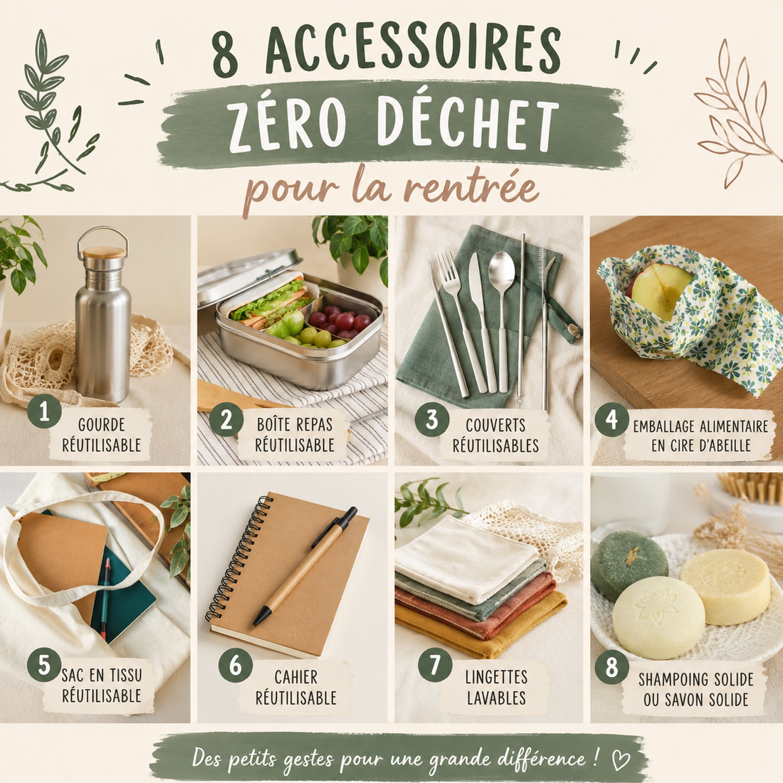 8 accessoires zéro déchet pour la rentrée – Pratiques et esthétiques