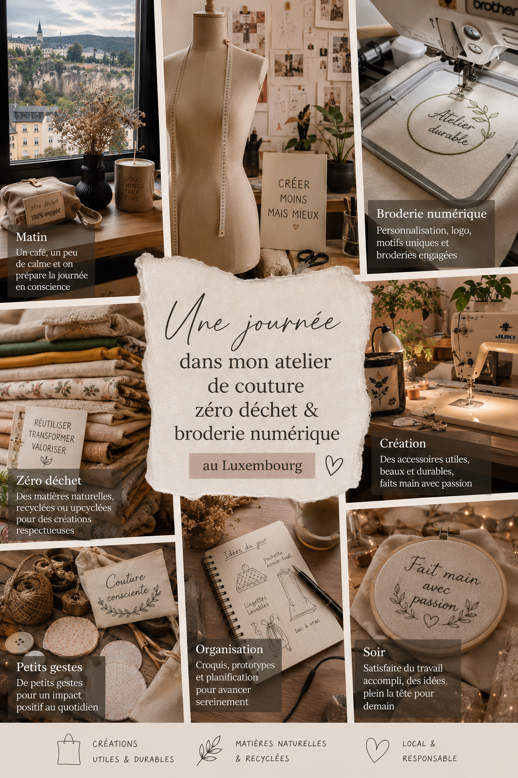 Une journée dans mon atelier de couture au Luxembourg