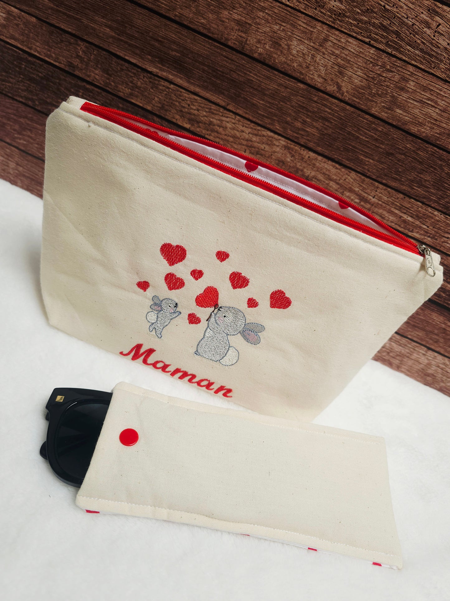 Combo Trousse de toilette & Porte-lunettes personnalisé