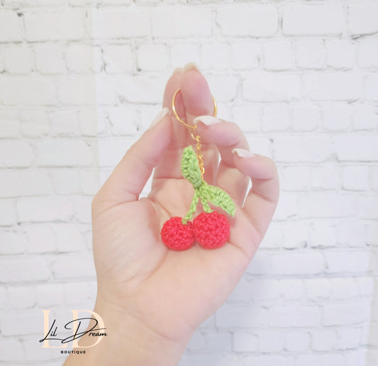 Porte-clés Cerises en Crochet