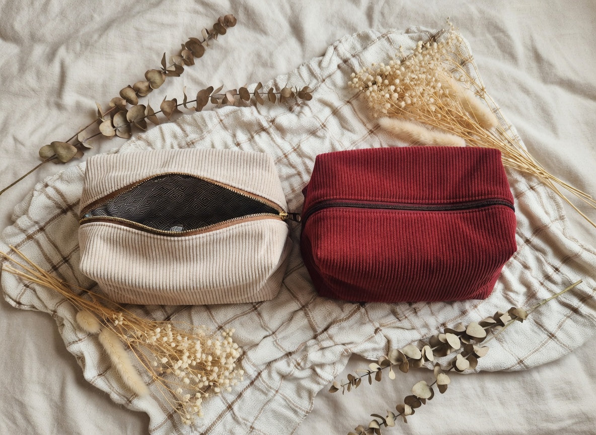 Trousse de toilette box en Velours
